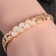 Load image into Gallery viewer, MISANANRYNE  Womens Jewelry Gold Color Cute Austrian Crystal Amazing Cat&#39;s Eye Stone Fashion Bracelets