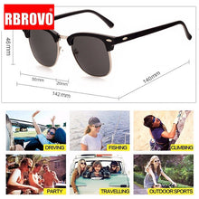 Load image into Gallery viewer, RBROVO 2019 Semi-Rimless Brand Designer Sunglasses Women/Men Polarized UV400 Classic Oculos De Sol Gafas Retro Eyeglasses