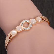 Load image into Gallery viewer, MISANANRYNE  Womens Jewelry Gold Color Cute Austrian Crystal Amazing Cat&#39;s Eye Stone Fashion Bracelets