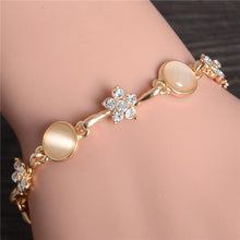 Load image into Gallery viewer, MISANANRYNE  Womens Jewelry Gold Color Cute Austrian Crystal Amazing Cat&#39;s Eye Stone Fashion Bracelets