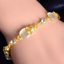 Load image into Gallery viewer, MISANANRYNE  Womens Jewelry Gold Color Cute Austrian Crystal Amazing Cat&#39;s Eye Stone Fashion Bracelets