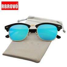 Load image into Gallery viewer, RBROVO 2019 Semi-Rimless Brand Designer Sunglasses Women/Men Polarized UV400 Classic Oculos De Sol Gafas Retro Eyeglasses