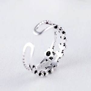 Party 1PC 2018 New Arrival Men Adjustable Obsidian Ring Leaf Graceful Women Gifts Crystal Exquesite Open Silver Beautiful