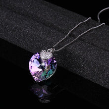 Load image into Gallery viewer, Swarovski Crystal Necklace Heart Shape Amethyst Crystal Pendant Necklace Fashion Jewelry Choker Necklace Gift for Lady Collares