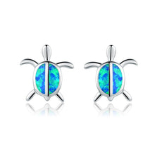 Load image into Gallery viewer, Fashion Silver Filled Blue Imitati Opal Sea Turtle Pendant Necklace for Women Female Animal Wedding Ocean Beach Jewelry Gift