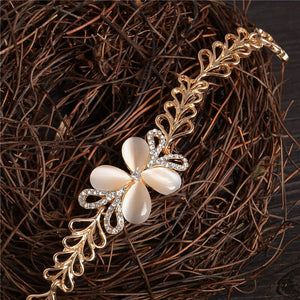 ZOSHI Brand Opal Stone Bracelet & Bangle New Fashion Crystal Jewelry Women Wedding Handmade Charm Golden Plated Bracelet