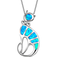 Load image into Gallery viewer, Fashion Silver Filled Blue Imitati Opal Sea Turtle Pendant Necklace for Women Female Animal Wedding Ocean Beach Jewelry Gift