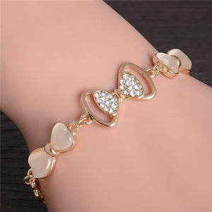 ZOSHI Brand Opal Stone Bracelet & Bangle New Fashion Crystal Jewelry Women Wedding Handmade Charm Golden Plated Bracelet