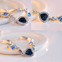 Load image into Gallery viewer, 1 pc fashion Heart Bangle Bracelet Gift New Fashion Women Ocean Blue Crystal Rhinestone fine jewelry New