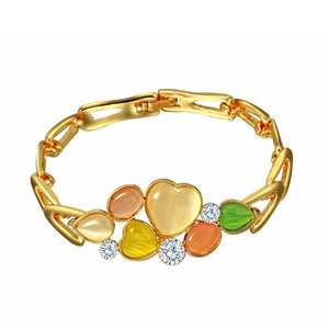 ZOSHI Brand Opal Stone Bracelet & Bangle New Fashion Crystal Jewelry Women Wedding Handmade Charm Golden Plated Bracelet