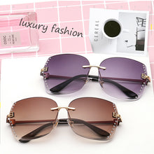 Load image into Gallery viewer, RSSELDN New Big Frame Women Sunglasses Fashion high Quality Gradient Women Rimless Sun glasses Female Brand 2019 Mirror UV400