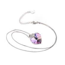 Load image into Gallery viewer, Swarovski Crystal Necklace Heart Shape Amethyst Crystal Pendant Necklace Fashion Jewelry Choker Necklace Gift for Lady Collares