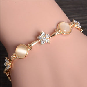 ZOSHI Brand Opal Stone Bracelet & Bangle New Fashion Crystal Jewelry Women Wedding Handmade Charm Golden Plated Bracelet