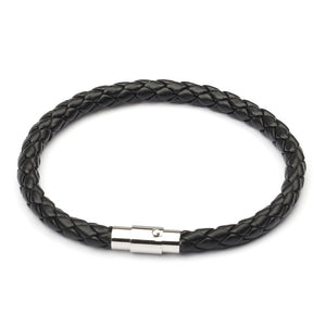 2019 New Trendy Men Black Leather Bracelet Friendship Bracelets & Bangles Pulseras Hombre Punk Men Jewelry Christmas Gift SL019