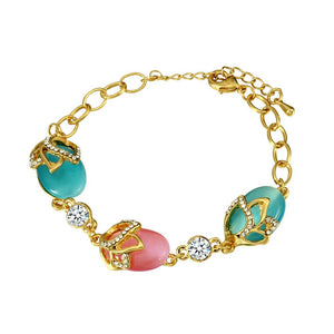 ZOSHI Brand Opal Stone Bracelet & Bangle New Fashion Crystal Jewelry Women Wedding Handmade Charm Golden Plated Bracelet