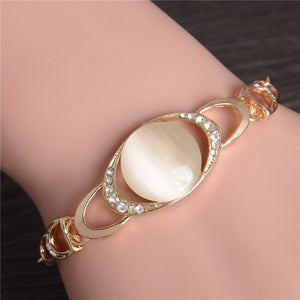 ZOSHI Brand Opal Stone Bracelet & Bangle New Fashion Crystal Jewelry Women Wedding Handmade Charm Golden Plated Bracelet