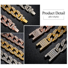 Load image into Gallery viewer, H:HYDE Men&#39;s Bracelet Hip Hop Miami Cuban Link Gold Silver Color Iced Out Paved Rhinestones Male Wristband Street Jewelry