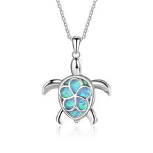 Load image into Gallery viewer, Fashion Silver Filled Blue Imitati Opal Sea Turtle Pendant Necklace for Women Female Animal Wedding Ocean Beach Jewelry Gift