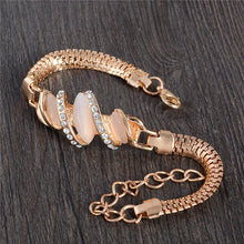 Load image into Gallery viewer, MISANANRYNE  Womens Jewelry Gold Color Cute Austrian Crystal Amazing Cat&#39;s Eye Stone Fashion Bracelets