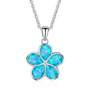 Fashion Silver Filled Blue Imitati Opal Sea Turtle Pendant Necklace for Women Female Animal Wedding Ocean Beach Jewelry Gift