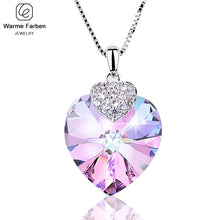 Load image into Gallery viewer, Swarovski Crystal Necklace Heart Shape Amethyst Crystal Pendant Necklace Fashion Jewelry Choker Necklace Gift for Lady Collares