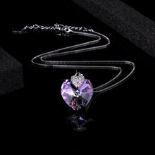 Load image into Gallery viewer, Swarovski Crystal Necklace Heart Shape Amethyst Crystal Pendant Necklace Fashion Jewelry Choker Necklace Gift for Lady Collares