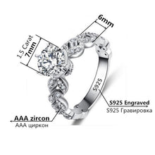 Load image into Gallery viewer, 1.5  Zirconia Wedding Engagement Rings For Women White Gold Color Fashion Jewelry Female Ring Bijoux Bague Wholesale CC097