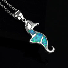 Load image into Gallery viewer, Fashion Silver Filled Blue Imitati Opal Sea Turtle Pendant Necklace for Women Female Animal Wedding Ocean Beach Jewelry Gift