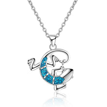 Load image into Gallery viewer, Fashion Silver Filled Blue Imitati Opal Sea Turtle Pendant Necklace for Women Female Animal Wedding Ocean Beach Jewelry Gift