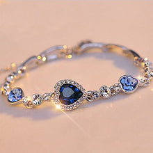 Load image into Gallery viewer, 1 pc fashion Heart Bangle Bracelet Gift New Fashion Women Ocean Blue Crystal Rhinestone fine jewelry New