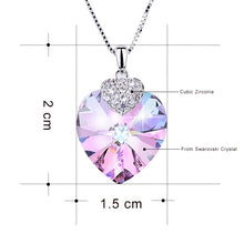 Load image into Gallery viewer, Swarovski Crystal Necklace Heart Shape Amethyst Crystal Pendant Necklace Fashion Jewelry Choker Necklace Gift for Lady Collares