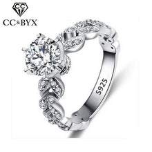 Load image into Gallery viewer, 1.5  Zirconia Wedding Engagement Rings For Women White Gold Color Fashion Jewelry Female Ring Bijoux Bague Wholesale CC097