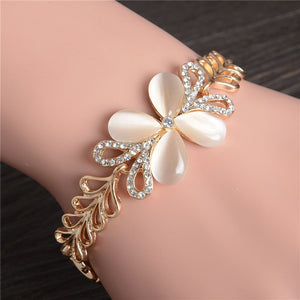 ZOSHI Brand Opal Stone Bracelet & Bangle New Fashion Crystal Jewelry Women Wedding Handmade Charm Golden Plated Bracelet