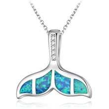 Load image into Gallery viewer, Fashion Silver Filled Blue Imitati Opal Sea Turtle Pendant Necklace for Women Female Animal Wedding Ocean Beach Jewelry Gift