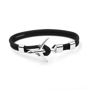 NIUYITID 2019 New Metal Airplane Anchor Bracelets For Men Women Charm Paracord Bracelet Hooks Summer Style homme jewelry