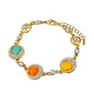 ZOSHI Brand Opal Stone Bracelet & Bangle New Fashion Crystal Jewelry Women Wedding Handmade Charm Golden Plated Bracelet