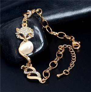 MISANANRYNE  Gold Color Cat Eye Lovely Fox Beautiful Chain Bracelet Jewelry Wholesale