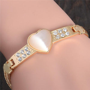 MISANANRYNE  Womens Jewelry Gold Color Cute Austrian Crystal Amazing Cat's Eye Stone Fashion Bracelets