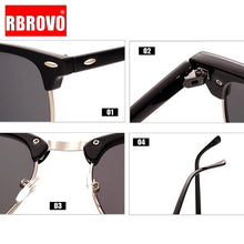 Load image into Gallery viewer, RBROVO 2019 Semi-Rimless Brand Designer Sunglasses Women/Men Polarized UV400 Classic Oculos De Sol Gafas Retro Eyeglasses