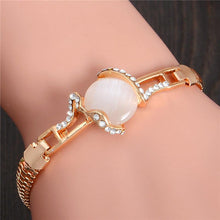 Load image into Gallery viewer, MISANANRYNE  Womens Jewelry Gold Color Cute Austrian Crystal Amazing Cat&#39;s Eye Stone Fashion Bracelets